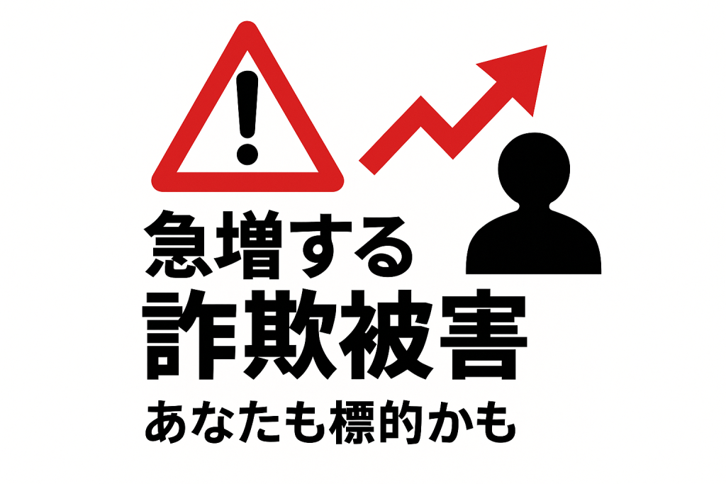 NFT詐欺被害の急増データを示すグラフ。2024年上半期716億円の被害額と警告マークで詐欺の深刻性を表した統計図表
