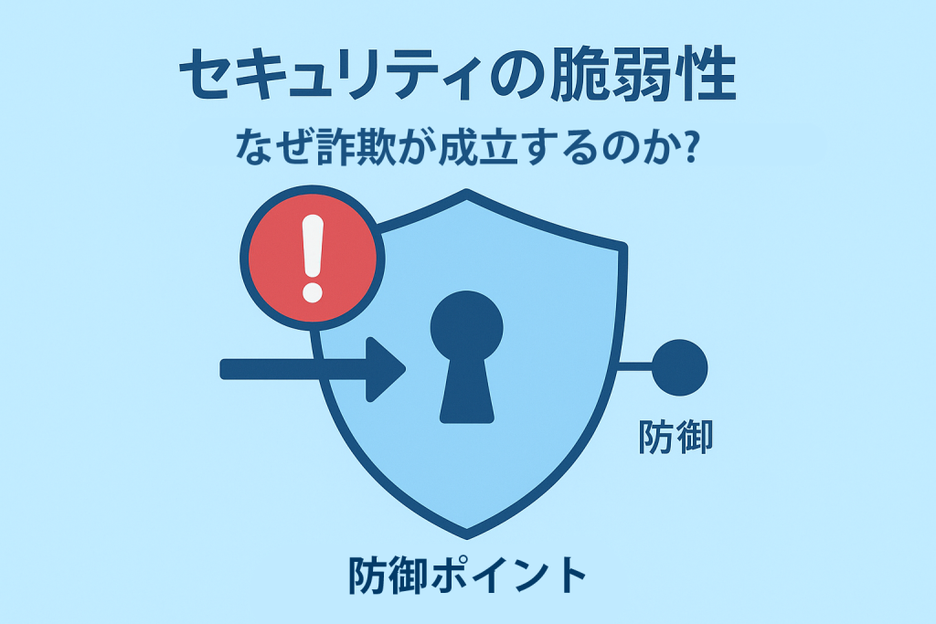 NFT詐欺のセキュリティ脆弱性を解説する図解。ブロックチェーン・ウォレット・スマートコントラクトの弱点と警告表示
