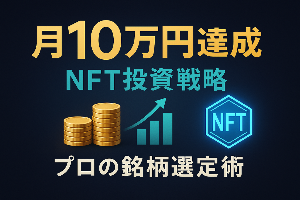 NFT投資で月10万円達成の市場データと成功事例を示すグラフ